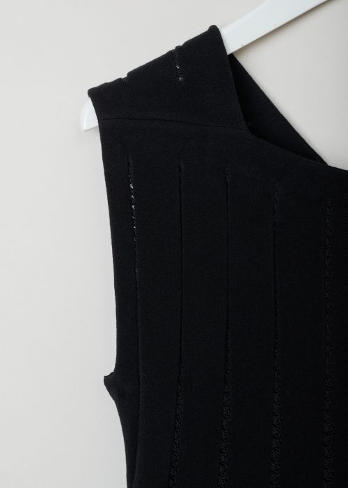Alaïa Black babydoll dress with embroidered detailing