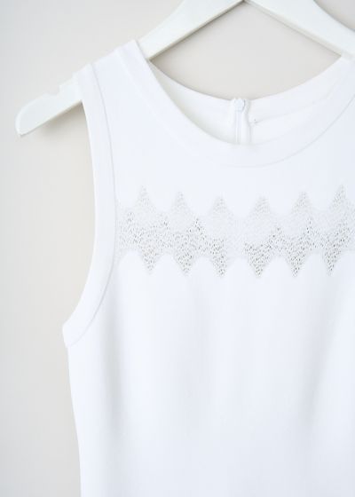 Alaïa White sleeveless dress with zigzag pattern