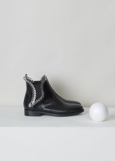 AlaÃ¯a Black Chelsea boots with silver detailing photo 2