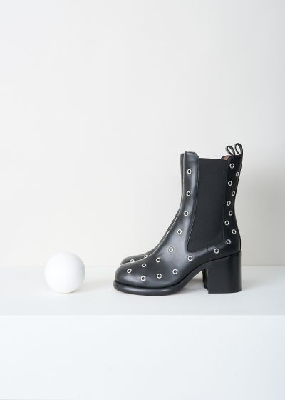 Ala&iuml;a Black platform boots with silver-tone ringlets photo 2