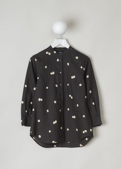 Aspesi Brown linen blouse with dotted print  photo 2