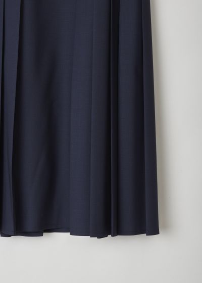 Aspesi Navy blue pleated midi skirt