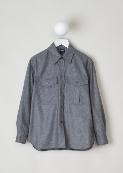Aspesi Heather grey blouse with two breast pockets photo 2