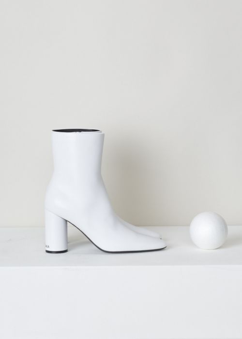 Balenciaga White ankle booties with round heel  photo 2