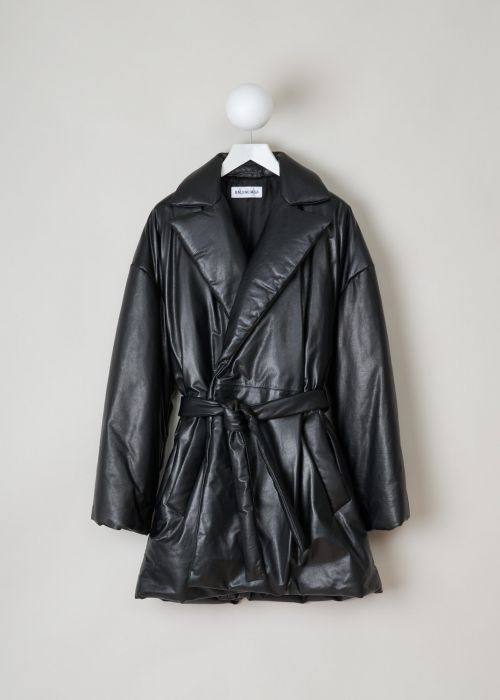 Balenciaga Black lined quilted leather coat photo 2