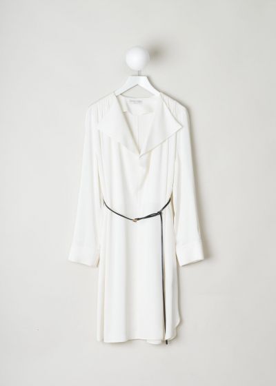 Bottega Veneta White silk dress with contrasting belt photo 2