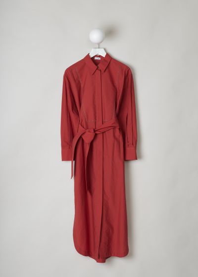 Brunello Cucinelli Red shirt dress with monili trim photo 2