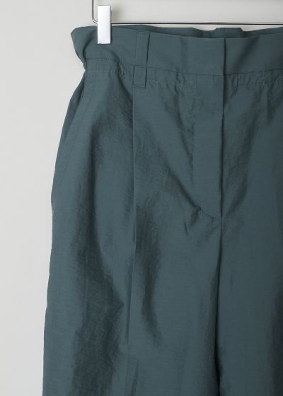 Brunello Cucinelli Teal green paper bag pants