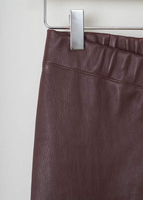 Brunello Cucinelli Elasticated leather pants in burgundy 