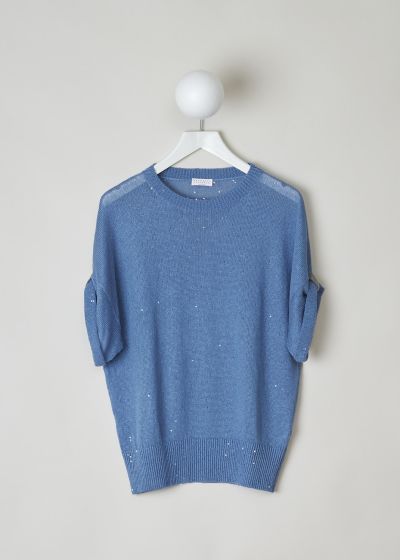 Brunello Cucinelli Light blue sweater with sequins  photo 2