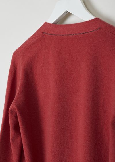 Brunello Cucinelli Red V-neck cardigan 