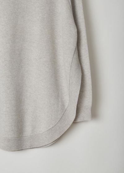 Brunello Cucinelli Grey long sleeved sweater with deep slits 