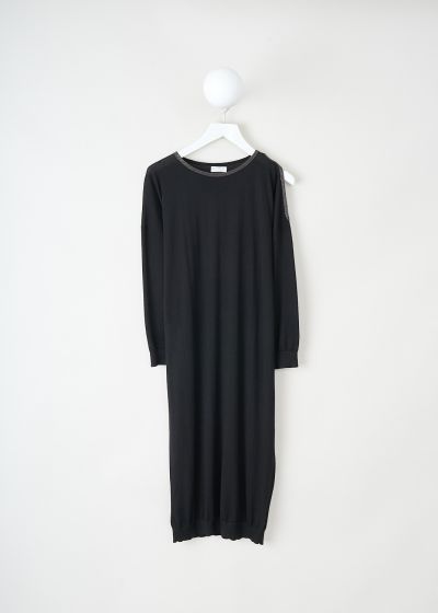 Brunello Cucinelli Anthracite knit dress with keyhole cut-out photo 2