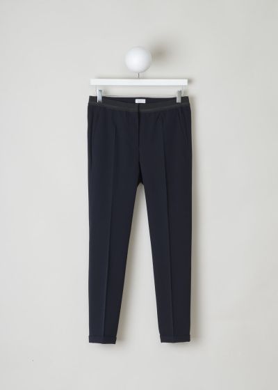 Brunello Cucinelli Navy blue trousers with elasticated waistband photo 2