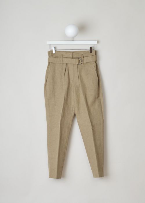 Brunello Cucinelli High-waisted khaki paperbag pants  photo 2