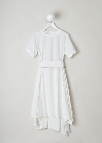 Brunello Cucinelli White midi dress with high-low skirt photo 2
