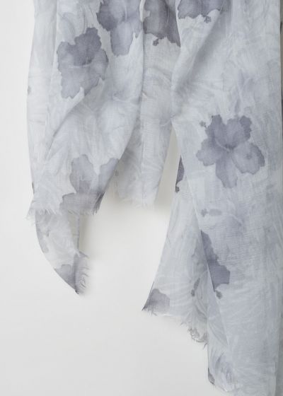 Brunello Cucinelli Floral print shawl in grey shades