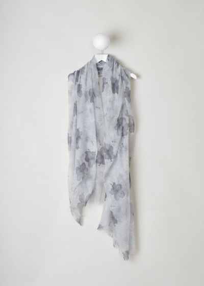 Brunello Cucinelli Floral print shawl in grey shades photo 2