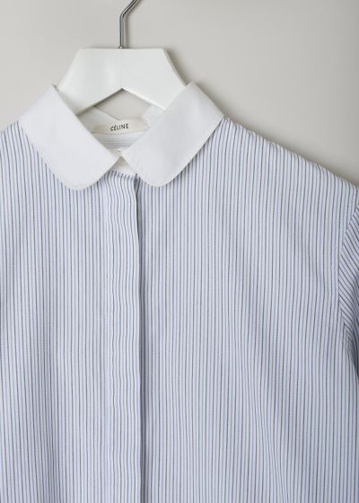 CÃ©line Blue striped blouse with Claudine collar