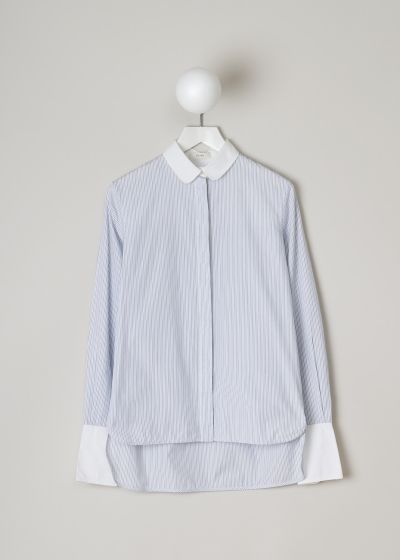 CÃ©line Blue striped blouse with Claudine collar photo 2