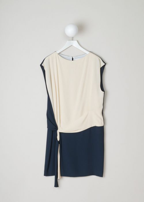 Chloé Dropped waist dress in beige and blue  photo 2