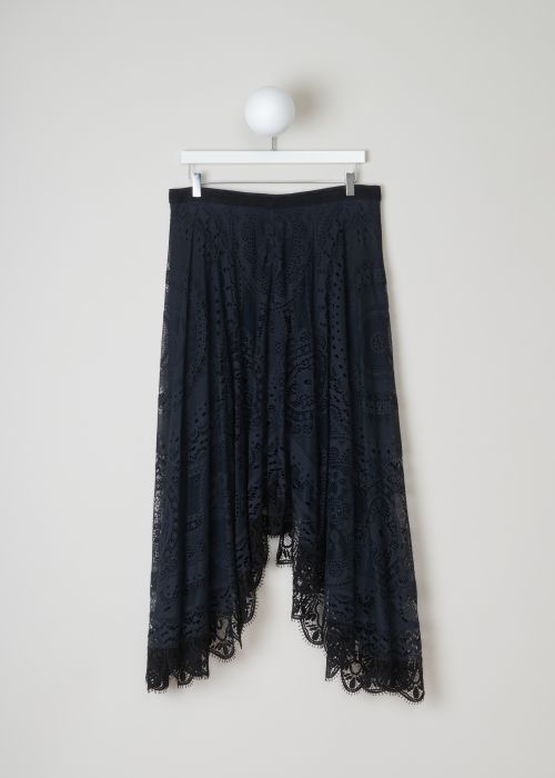Chloé Navy lace skirt in an asymmetric model  photo 2