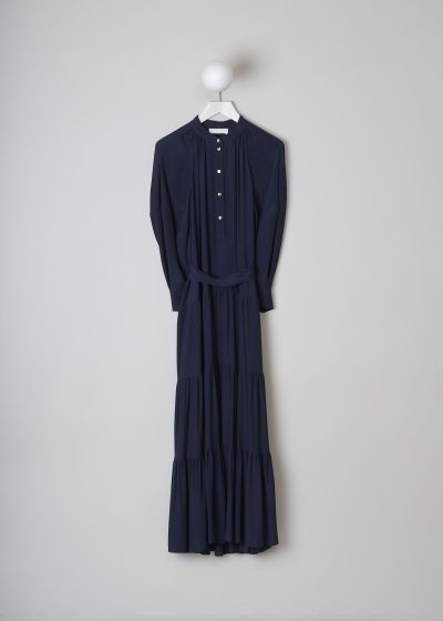 Chloé Ink navy gathered crepe maxi dress photo 2