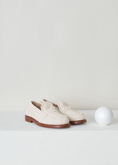 Chloé Beige crochet loafers