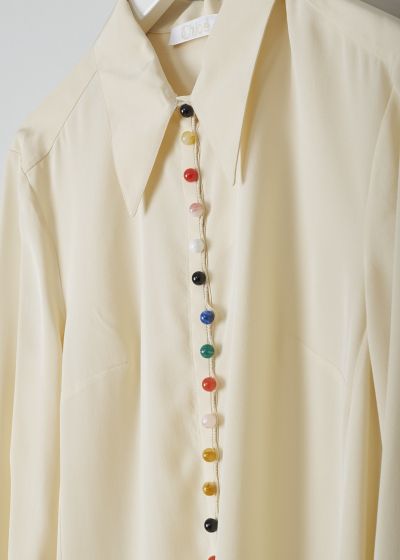 Chloé Beige blouse with multicolored bead buttons 