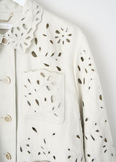 Chloé Broderie anglaise jacket in Soft Ivory