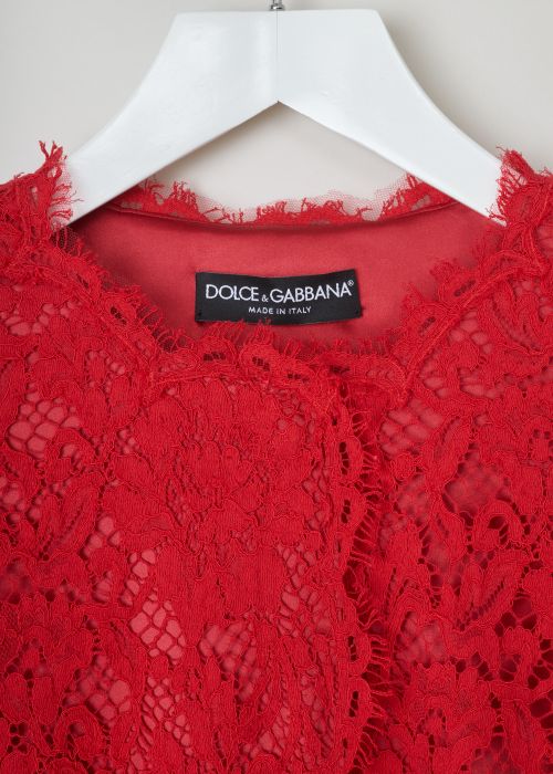 Dolce & Gabbana Red lace coat