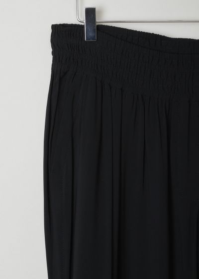Donna Karan Black semi see-through pants with shirred waistband