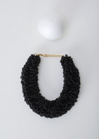 Dries van Noten Black glass beaded choker necklace  photo 2