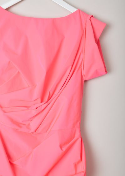 Dries van Noten Neon pink draped dress