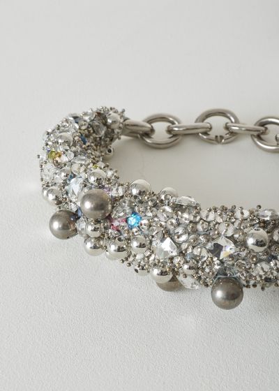 Dries van Noten Silver beaded choker with colorful detail