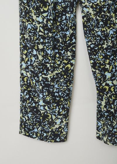 Dries van Noten Pants with green and blue abstract print 