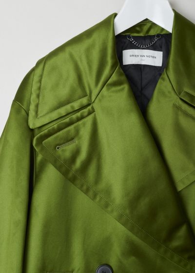 Dries van Noten Metallic green A-line jacket 