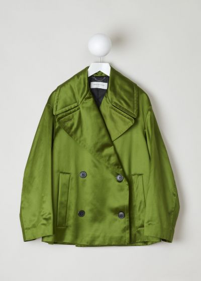 Dries van Noten Metallic green A-line jacket  photo 2