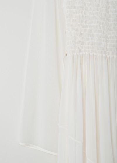 Jil Sander White dress with shirred bodice 