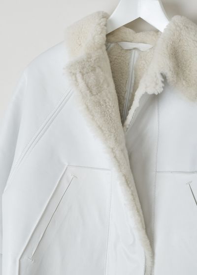 Kassl Cropped shearling oil white coat