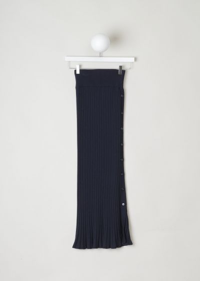 Lisa Yang Navy blue ribbed skirt with button detailing  photo 2