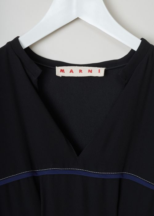 Marni Contrast stitch flared dress black