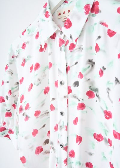 Marni Lily white dress with pink-and-green floral print