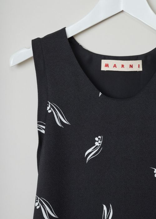 Marni Black sleeveless maxi dress with print