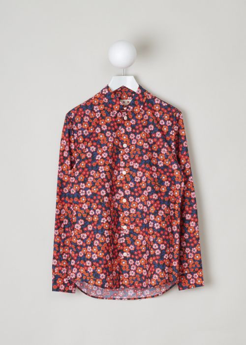 Marni Shades of red, pink and orange floral print blouse  photo 2