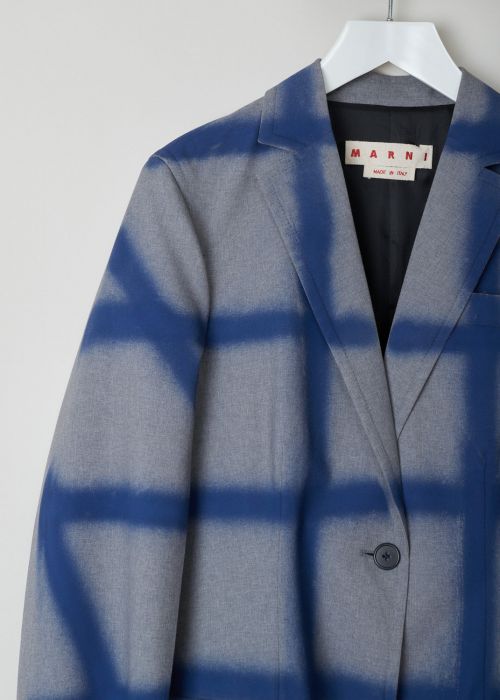 Marni Checkered overcoat in grey and blue 