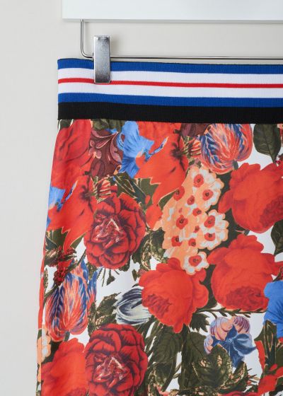 Marni Pencil skirt adorned with a red floral motif 