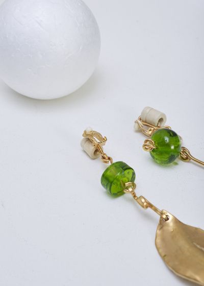 Marni Gold leaf clip-on earrings 