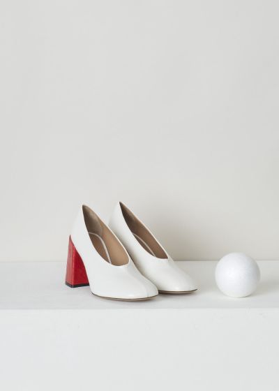 Marni White pump with contrasting red heel