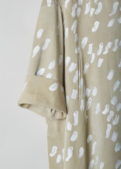 Marni Beige duster coat with playfully hand painted print